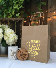 Thank You Gift Bag with Thanks, Y'all Design in Kraft - Set of 6