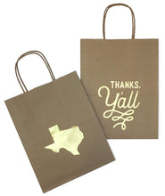 Thank You Gift Bag with Thanks, Y'all Design in Kraft - Set of 6