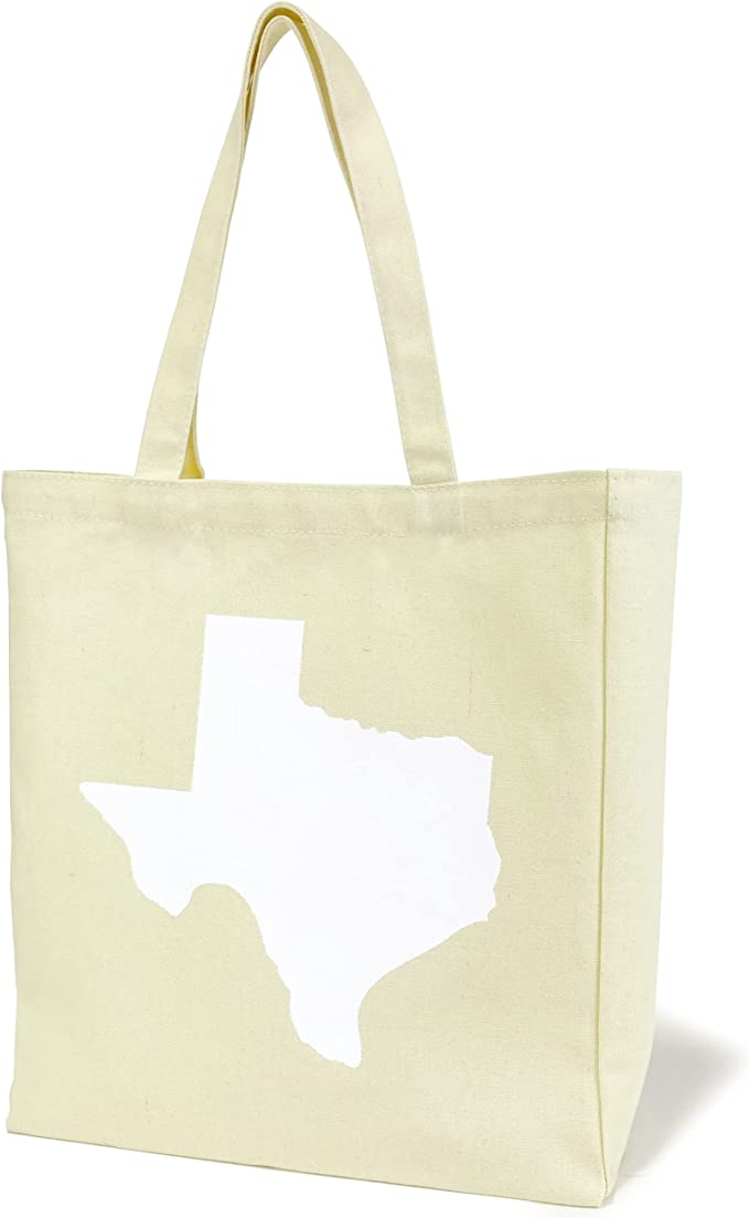 Texas Tote Bag in Cotton Canvas with Texas Design Texas Gift