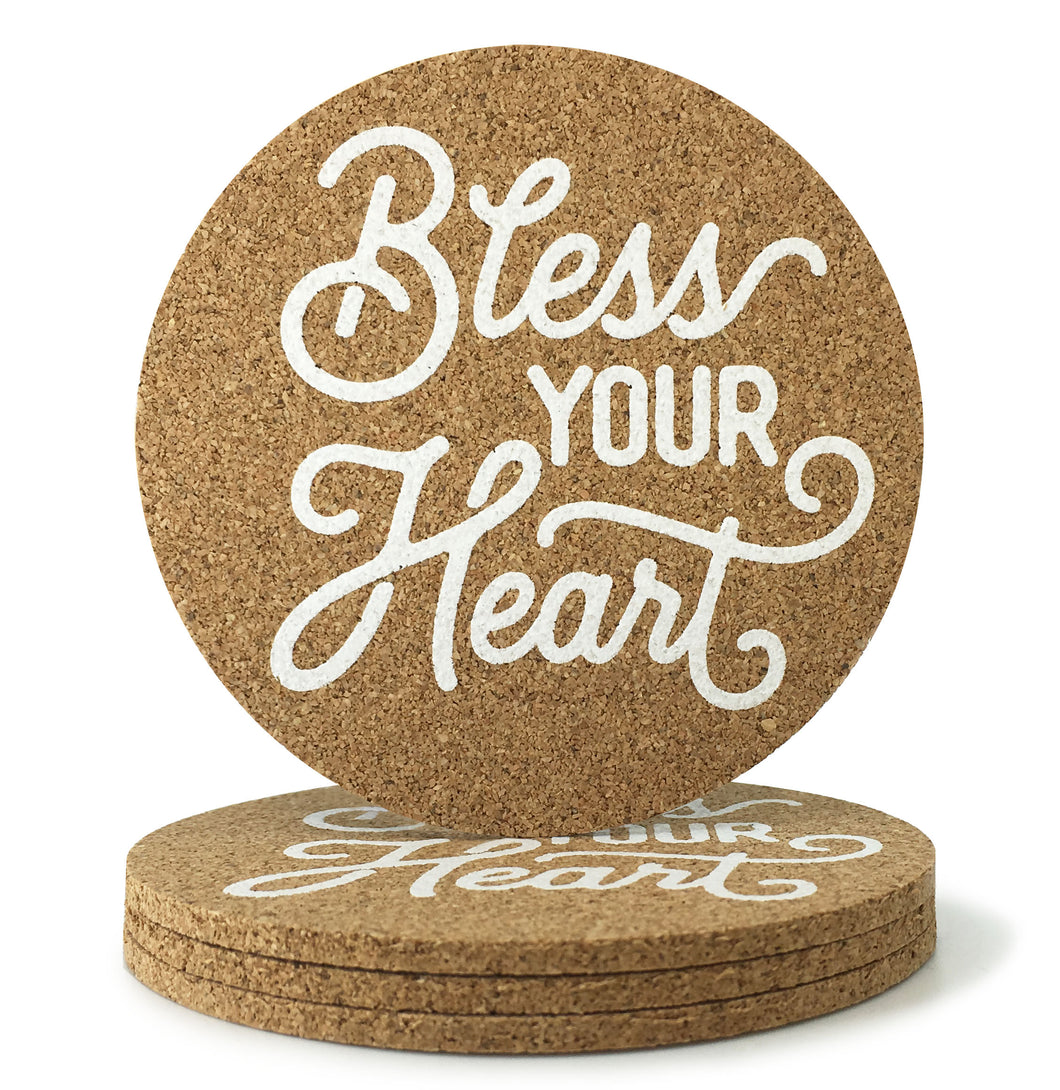 Bless Your Heart Texas Cork Coasters 3.5 Inch Coasters - Set of 4