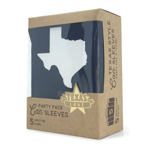 Texas Party Pack Can Sleeves in Five Colors - Set of 5