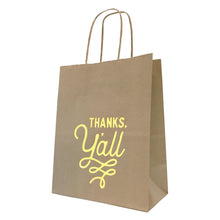 Thank You Gift Bag with Thanks, Y'all Design in Kraft - Set of 6