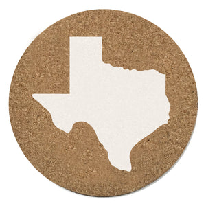 Texas Cork Coasters 3.5 Inch Coasters - Set of 4